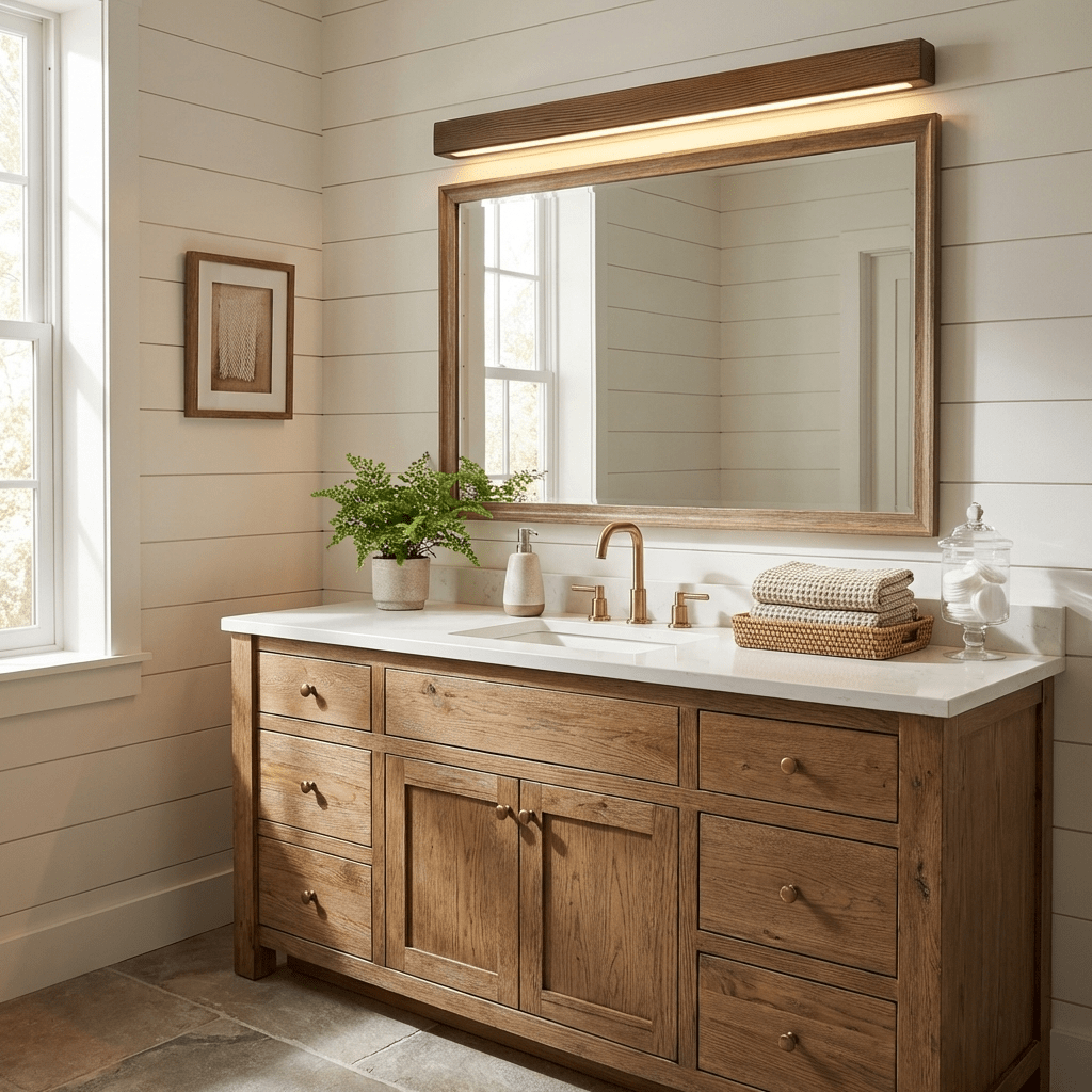 Linear Wood Wall Light Scandinavian Dual-Mount LED Bar Sconce with Frosted Diffuser