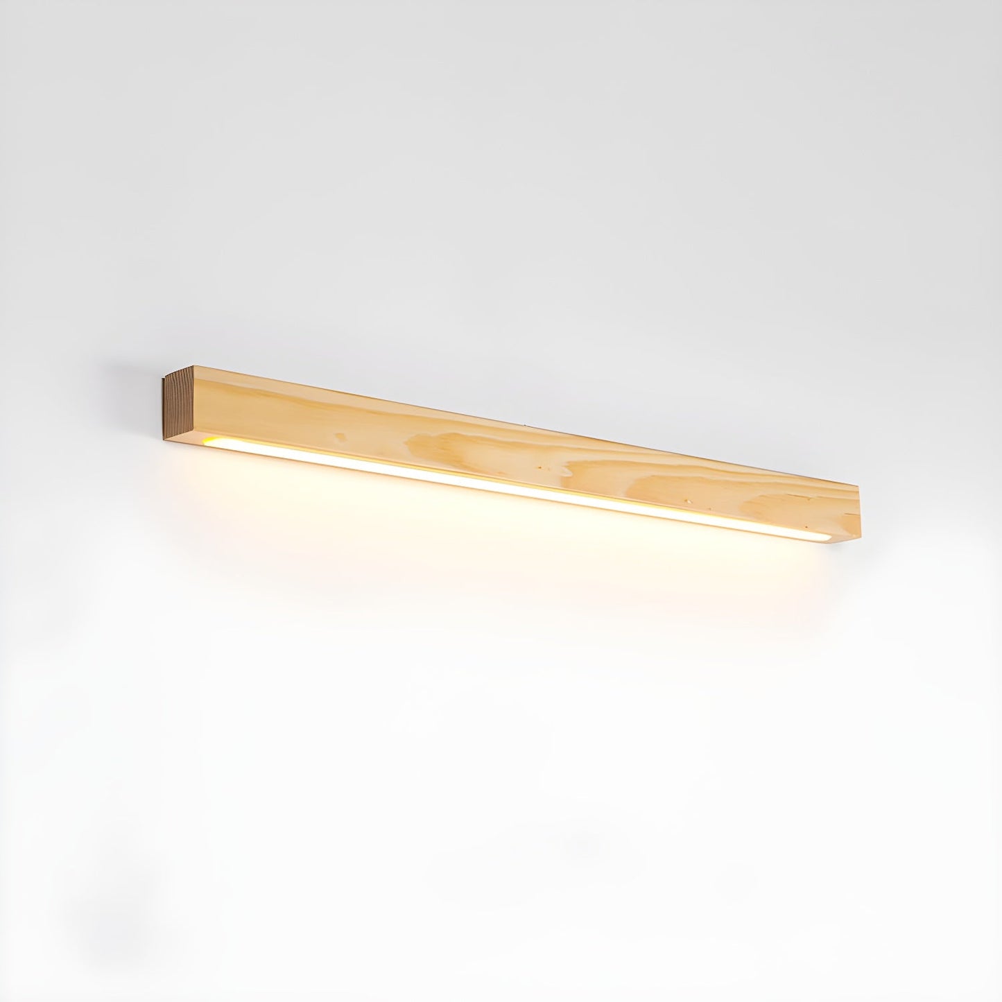 Linear Wood Wall Light Scandinavian Dual-Mount LED Bar Sconce with Frosted Diffuser