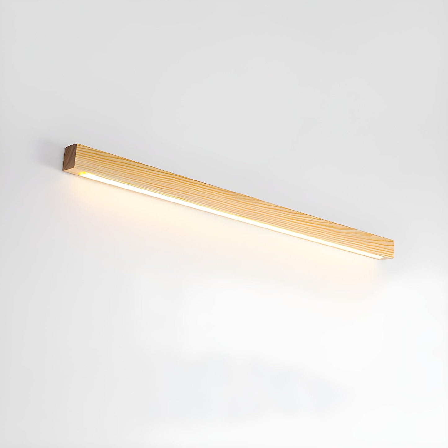 Linear Wood Wall Light Scandinavian Dual-Mount LED Bar Sconce with Frosted Diffuser