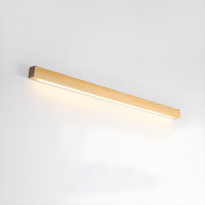 Linear Wood Wall Light Scandinavian Dual-Mount LED Bar Sconce with Frosted Diffuser