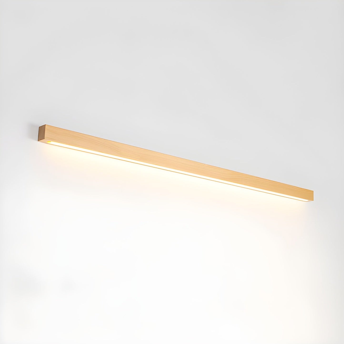 Linear Wood Wall Light Scandinavian Dual-Mount LED Bar Sconce with Frosted Diffuser
