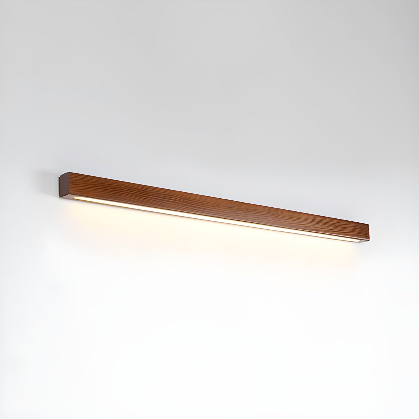Linear Wood Wall Light Scandinavian Dual-Mount LED Bar Sconce with Frosted Diffuser