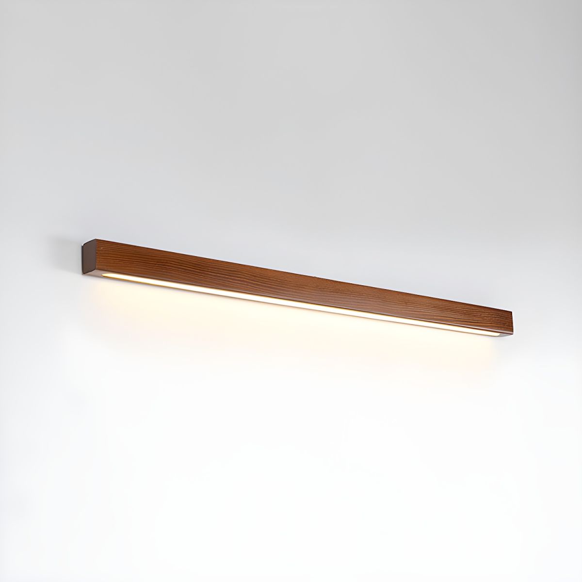 Linear Wood Wall Light Scandinavian Dual-Mount LED Bar Sconce with Frosted Diffuser