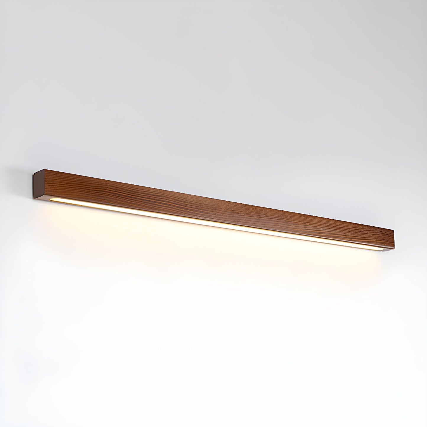 Linear Wood Wall Light Scandinavian Dual-Mount LED Bar Sconce with Frosted Diffuser