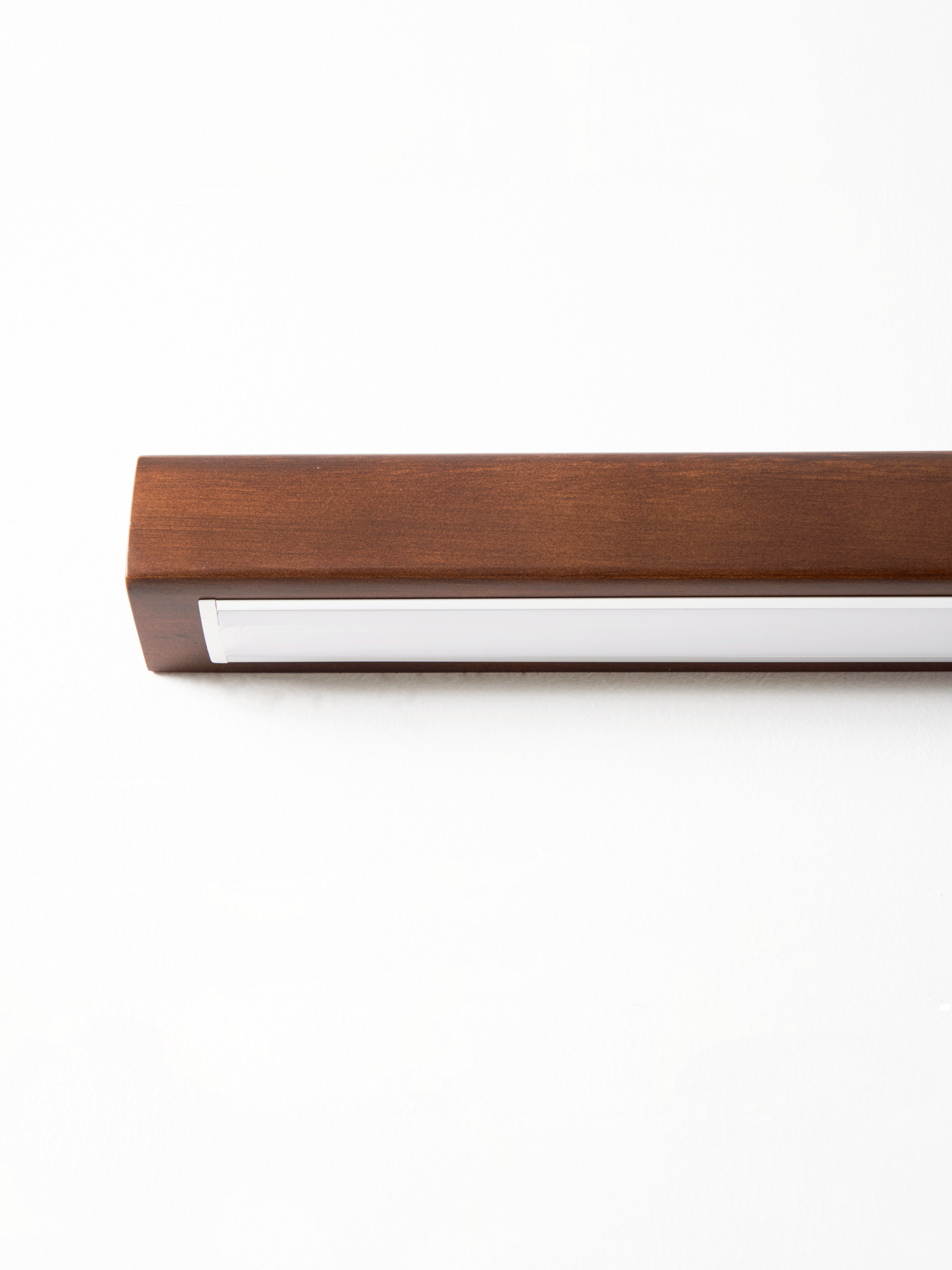 Linear Wood Wall Light Scandinavian Dual-Mount LED Bar Sconce with Frosted Diffuser