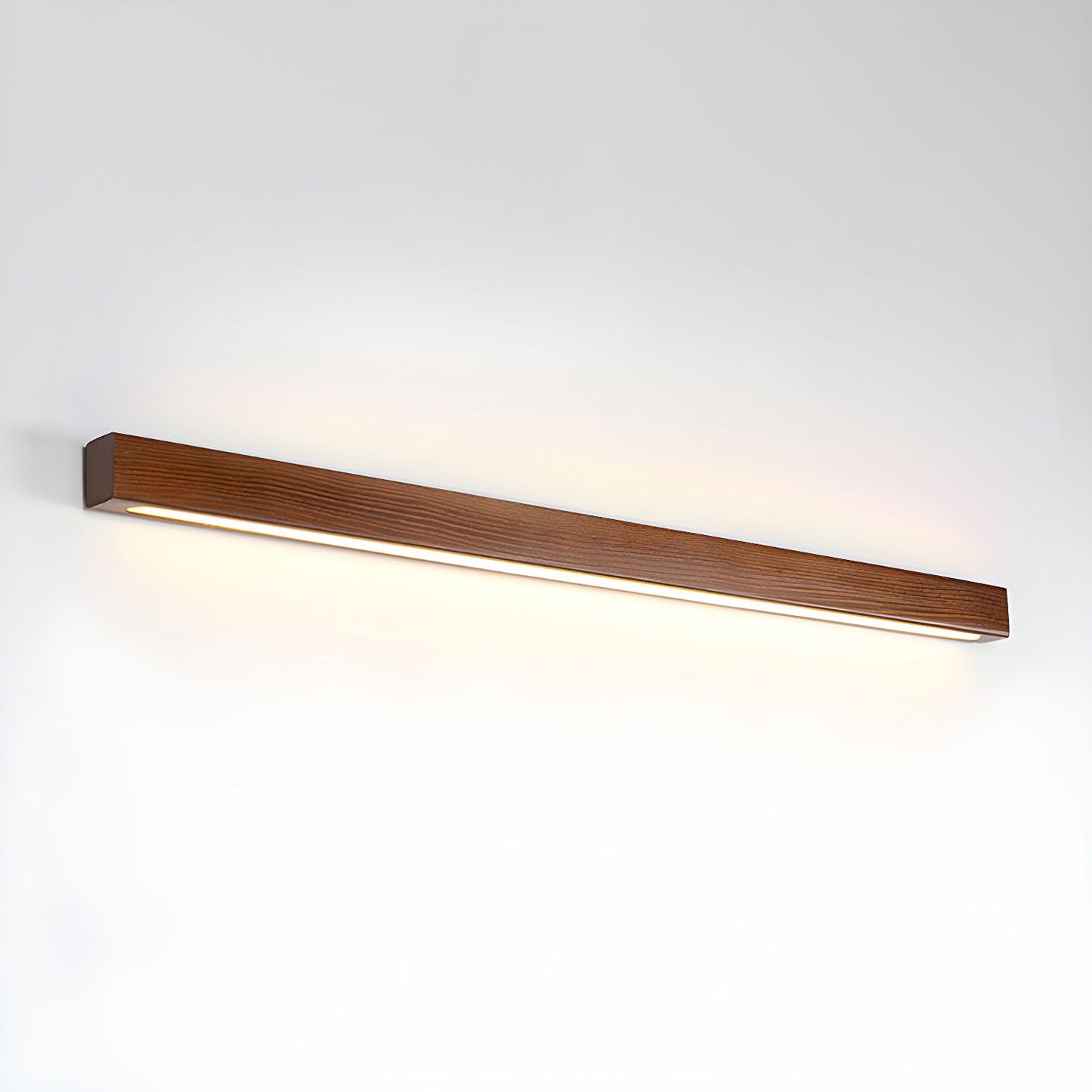 Linear Wood Wall Light Scandinavian Dual-Mount LED Bar Sconce with Frosted Diffuser