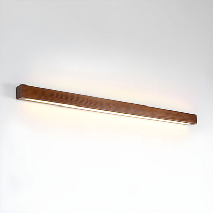Linear Wood Wall Light Scandinavian Dual-Mount LED Bar Sconce with Frosted Diffuser