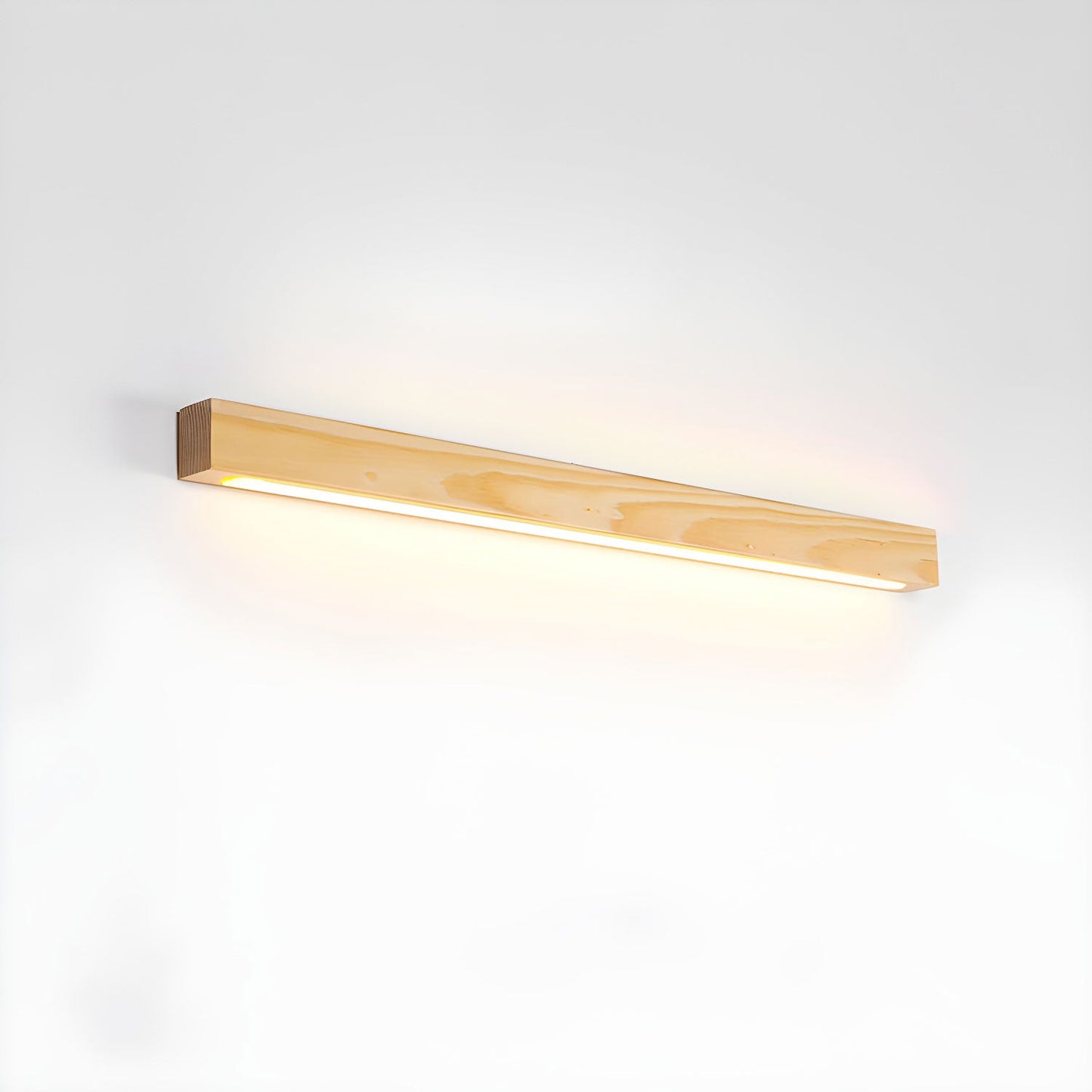 Linear Wood Wall Light Scandinavian Dual-Mount LED Bar Sconce with Frosted Diffuser