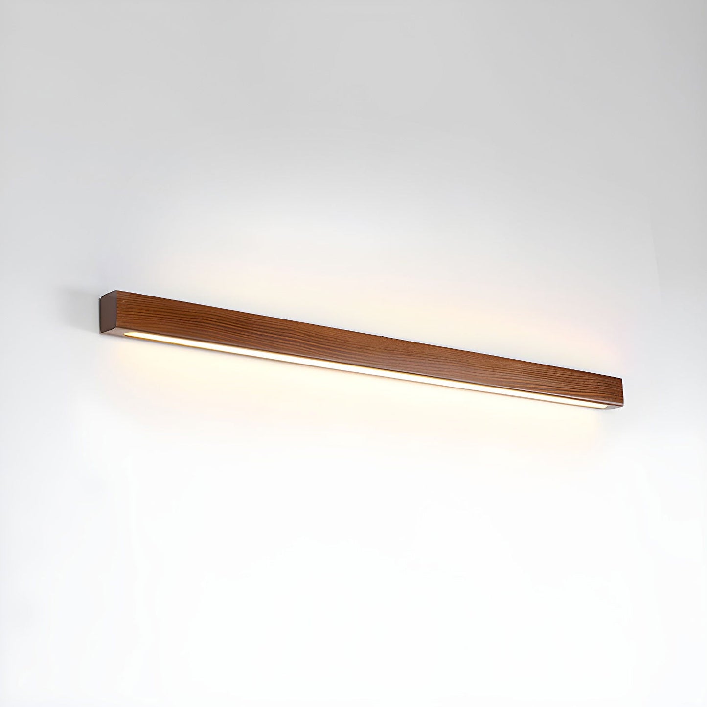 Linear Wood Wall Light Scandinavian Dual-Mount LED Bar Sconce with Frosted Diffuser