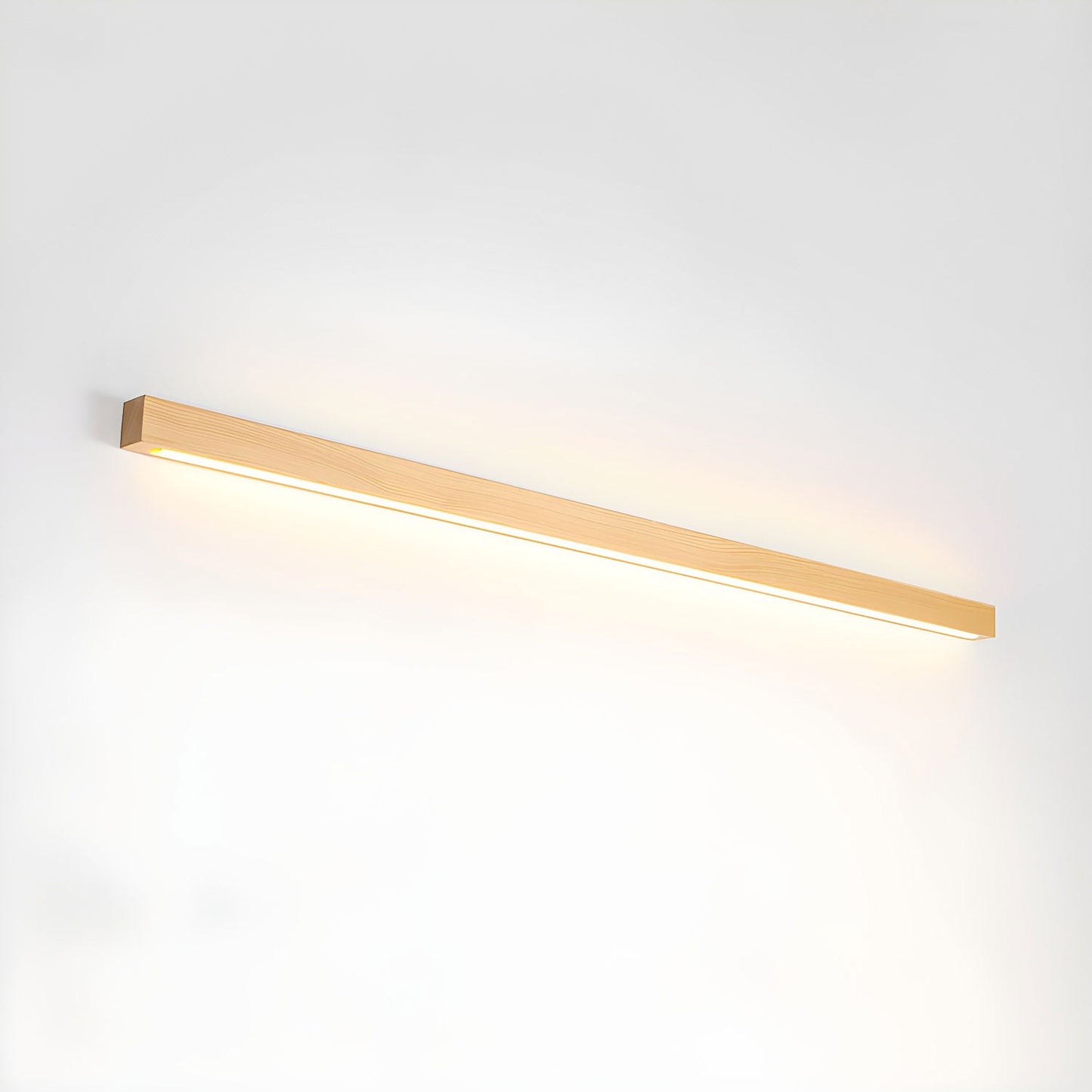 Linear Wood Wall Light Scandinavian Dual-Mount LED Bar Sconce with Frosted Diffuser