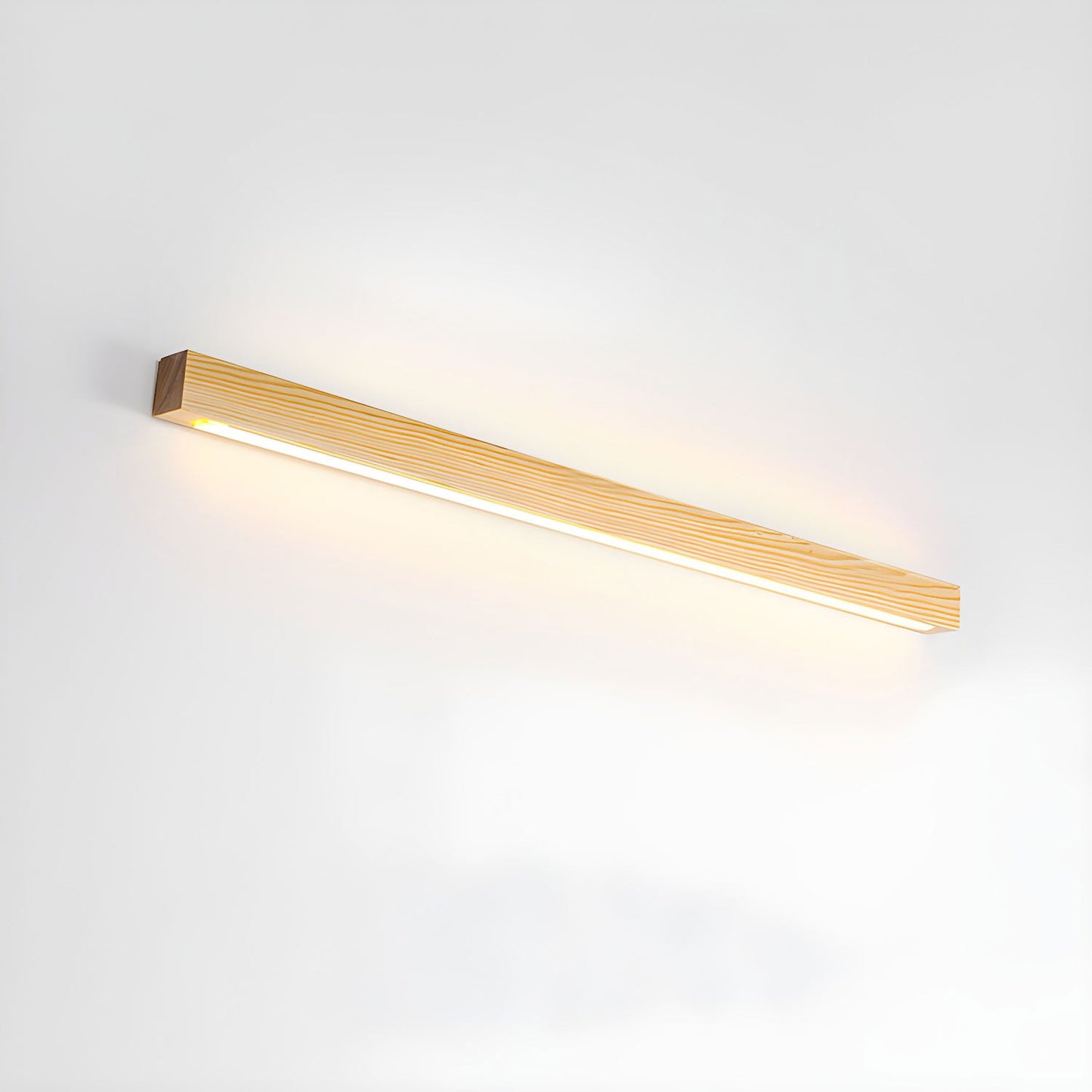 Linear Wood Wall Light Scandinavian Dual-Mount LED Bar Sconce with Frosted Diffuser