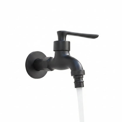 Matte Black Wall Tap with Hose Connector for Indoor and Outdoor Use