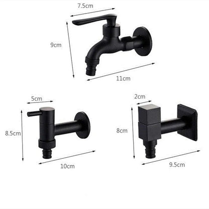 Matte Black Wall Tap with Hose Connector for Indoor and Outdoor Use