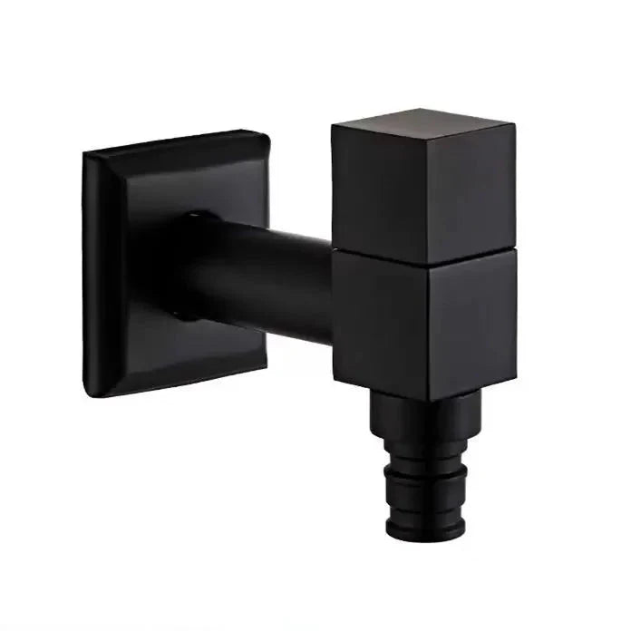 Matte Black Wall Tap with Hose Connector for Indoor and Outdoor Use