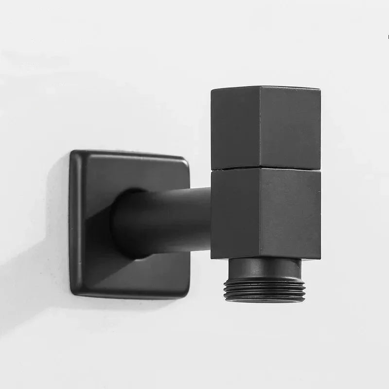 Matte Black Wall Tap with Hose Connector for Indoor and Outdoor Use