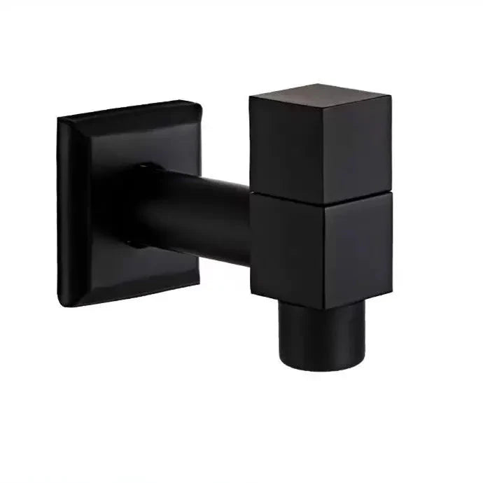 Matte Black Wall Tap with Hose Connector for Indoor and Outdoor Use