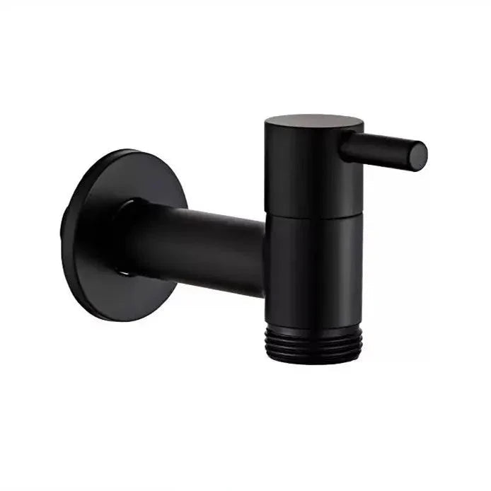 Matte Black Wall Tap with Hose Connector for Indoor and Outdoor Use