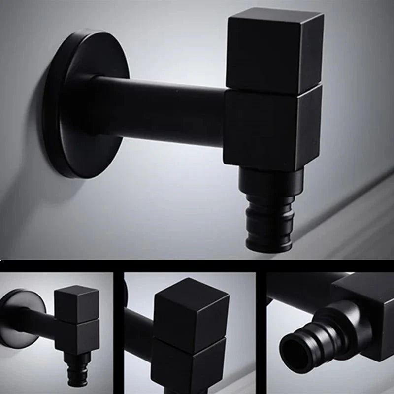 Matte Black Wall Tap with Hose Connector for Indoor and Outdoor Use