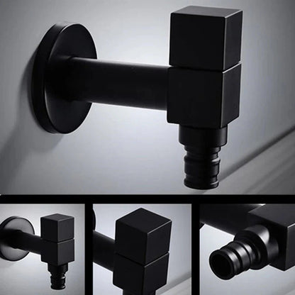 Matte Black Wall Tap with Hose Connector for Indoor and Outdoor Use