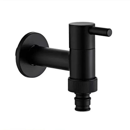 Matte Black Wall Tap with Hose Connector for Indoor and Outdoor Use