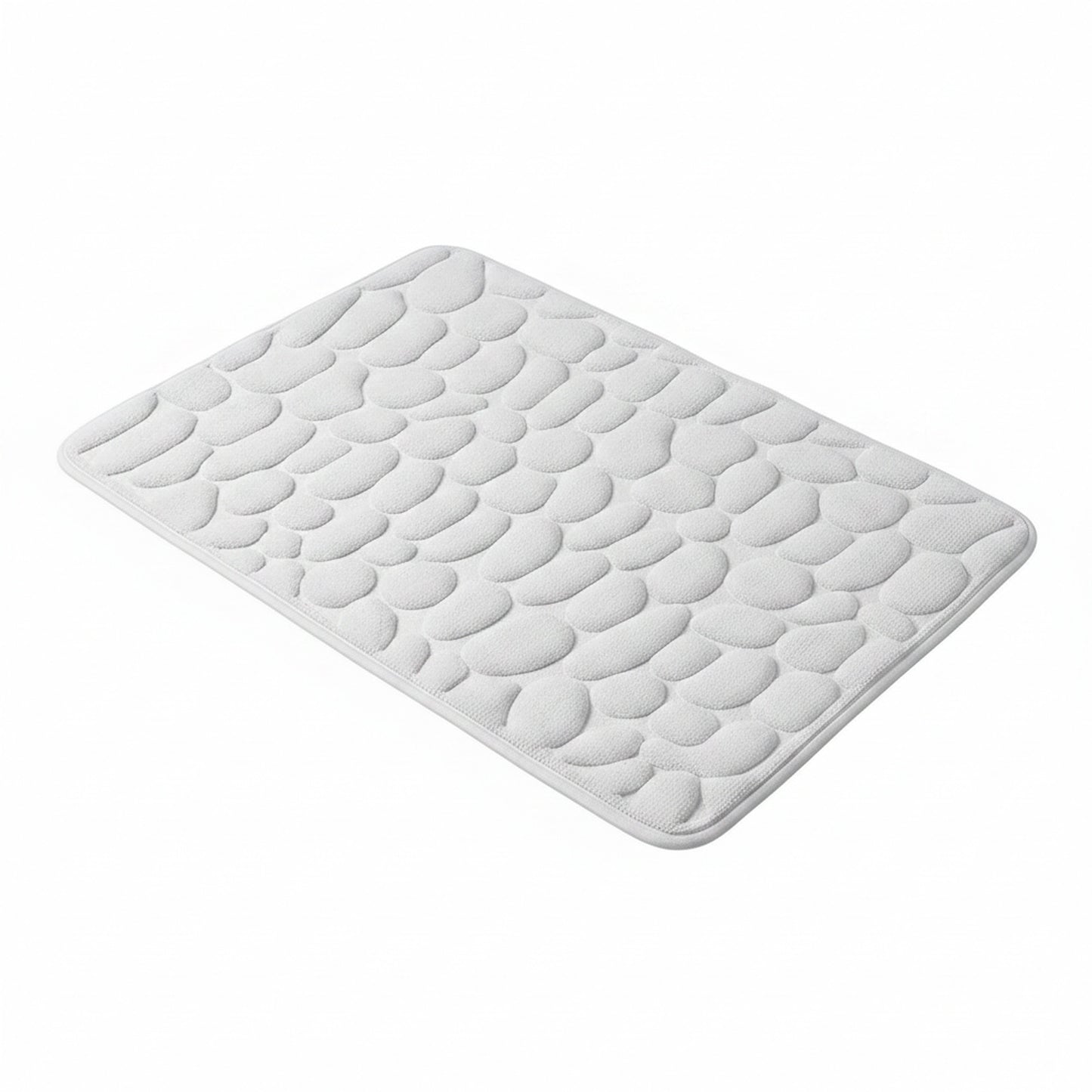 Memory Foam Bath Mat with Anti-Slip Bottom and Cobblestone Embossed Design