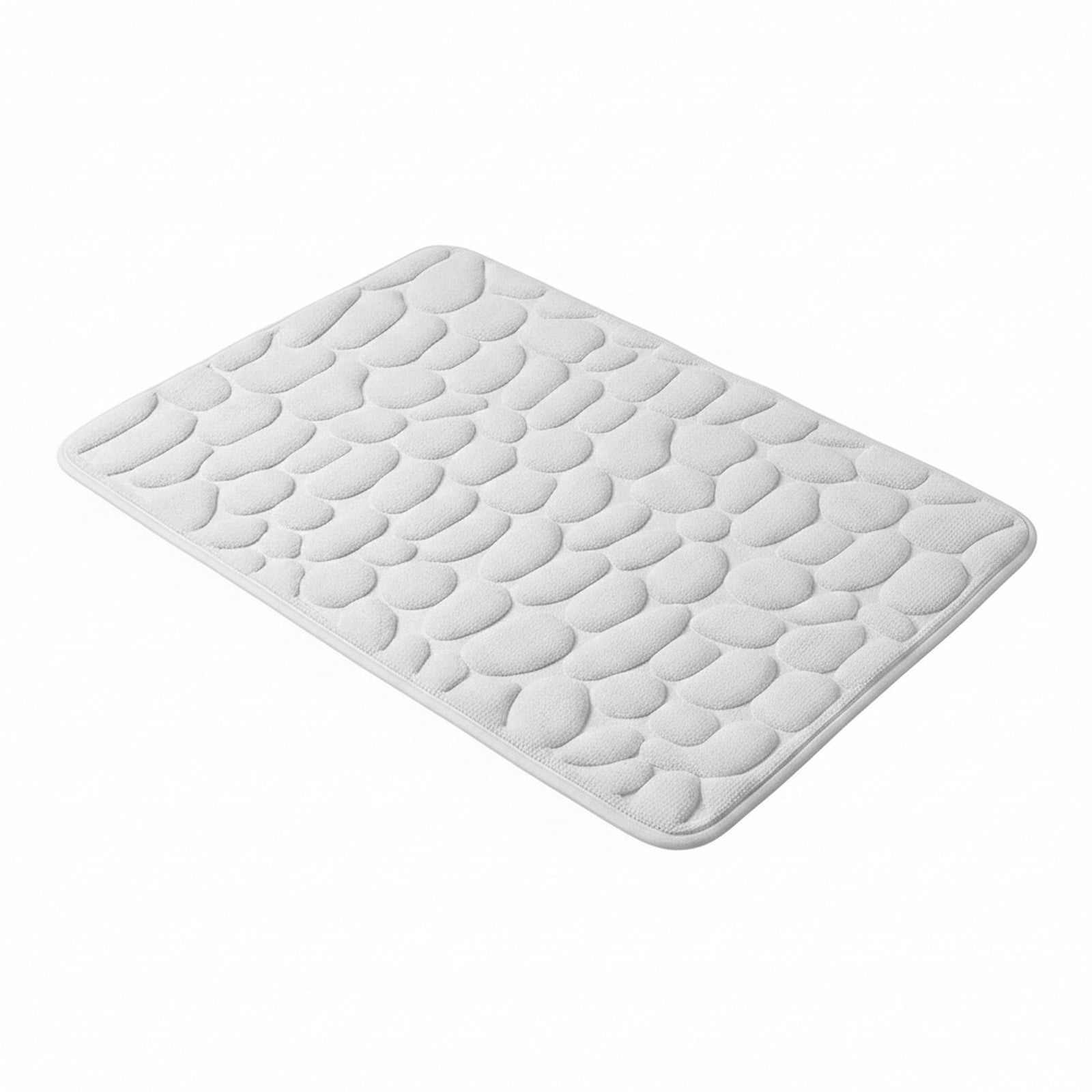 Memory Foam Bath Mat with Anti-Slip Bottom and Cobblestone Embossed Design