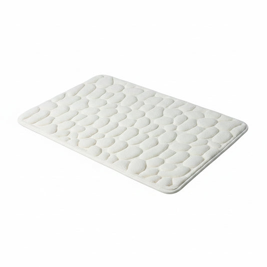 Memory Foam Bath Mat with Anti-Slip Bottom and Pebble Texture