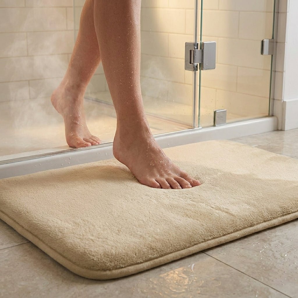 Memory Foam Bath Mat with Non-Slip Backing and Absorbent Plush Top