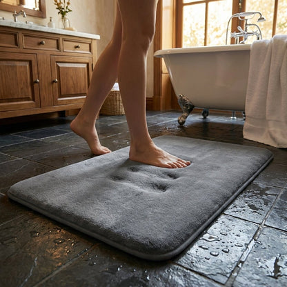Memory Foam Bath Mat with Non-Slip Backing and Absorbent Plush Top