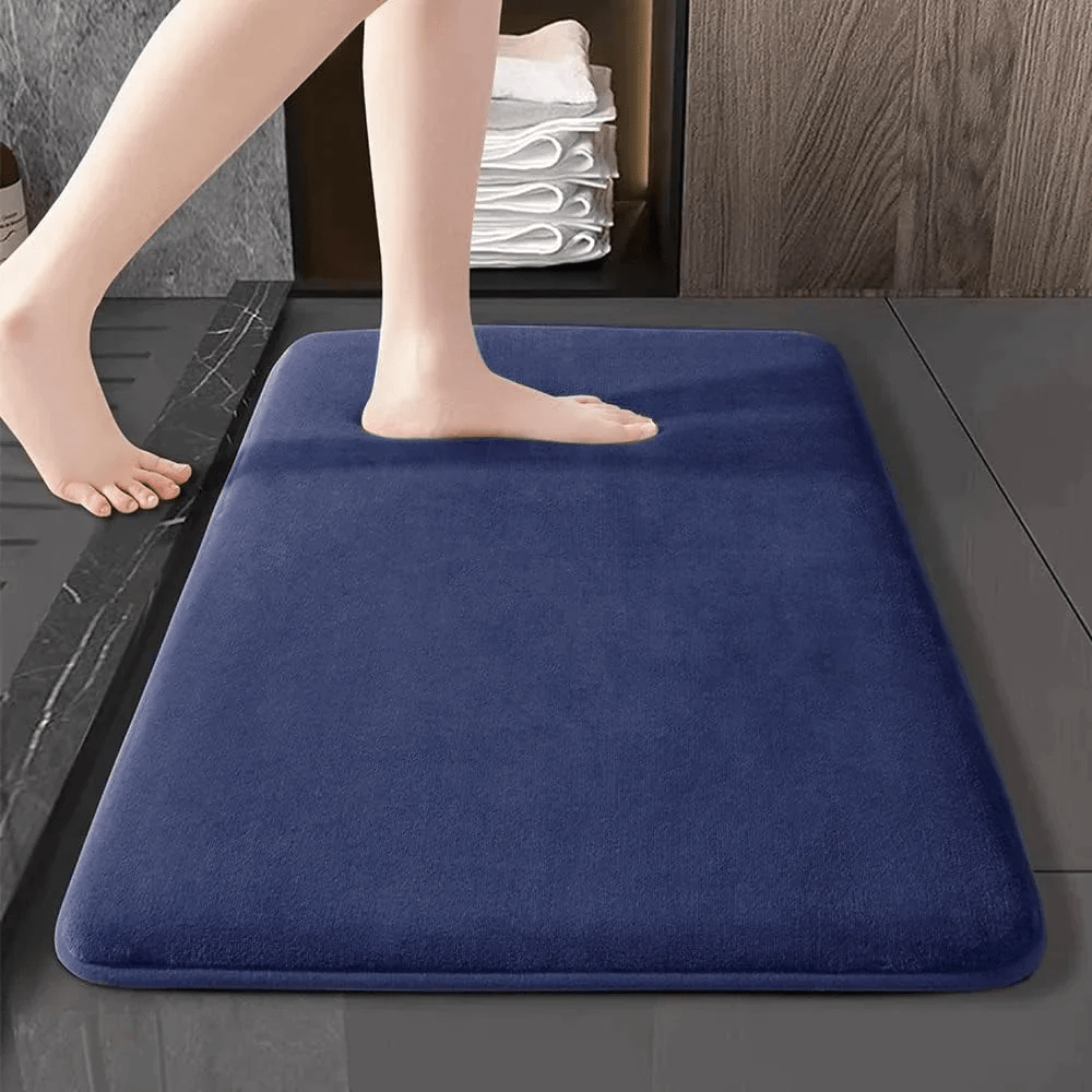 Memory Foam Bath Mat with Non-Slip Backing and Absorbent Plush Top