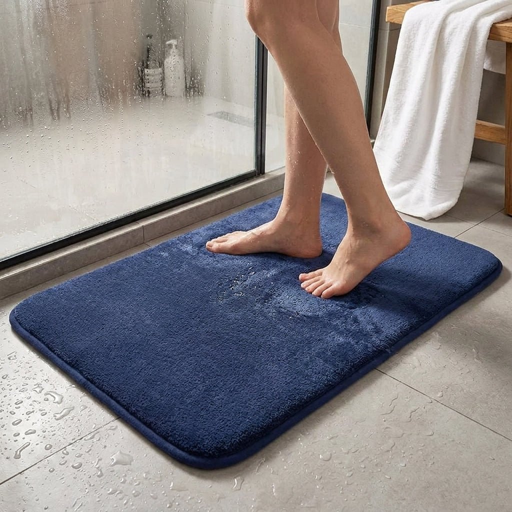 Memory Foam Bath Mat with Non-Slip Backing and Absorbent Plush Top