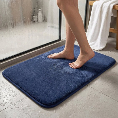 Memory Foam Bath Mat with Non-Slip Backing and Absorbent Plush Top