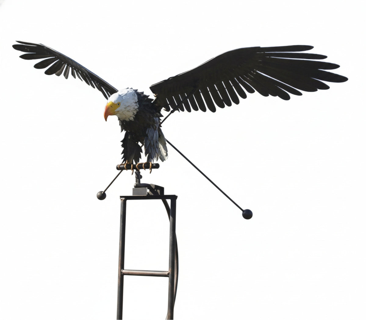 Metal Bird Wind Spinner Garden Ornament with Moving Wings