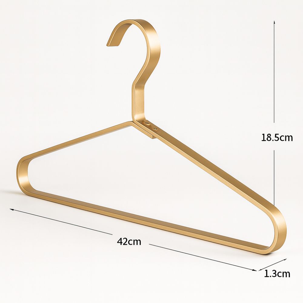 Metal Clothes Hangers Set of 10 with Non-Slip Surface and Space-Saving Slim Profile