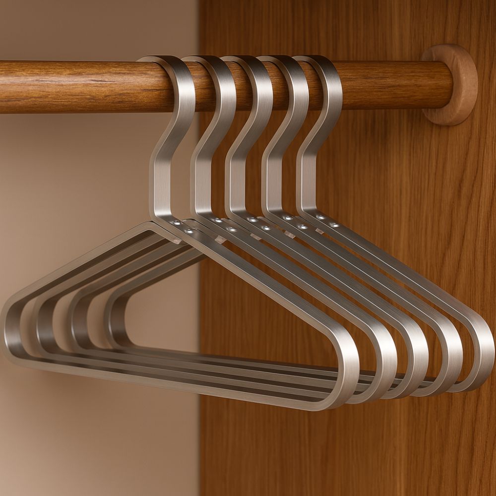 Metal Clothes Hangers Set of 10 with Non-Slip Surface and Space-Saving Slim Profile