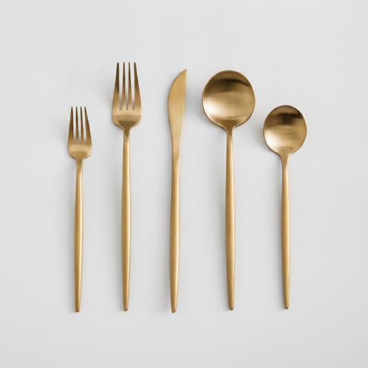 Minimalist Flatware Set with Matte Finish for 4, 8, 12 or 16 People