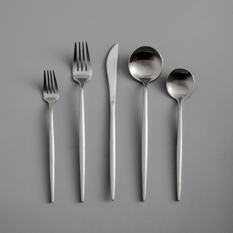 Minimalist Flatware Set with Matte Finish for 4, 8, 12 or 16 People