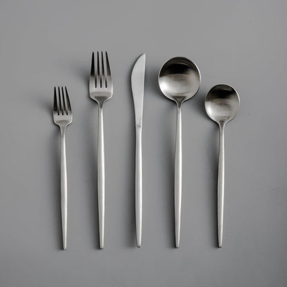 Minimalist Flatware Set with Matte Finish for 4, 8, 12 or 16 People