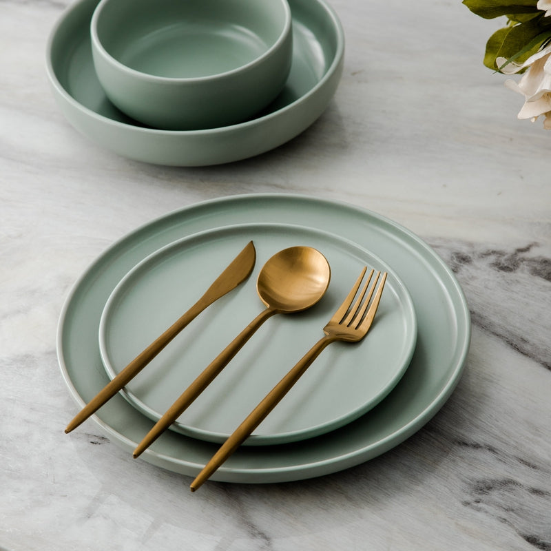 Minimalist Flatware Set with Matte Finish for 4, 8, 12 or 16 People