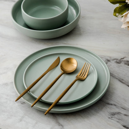 Minimalist Flatware Set with Matte Finish for 4, 8, 12 or 16 People
