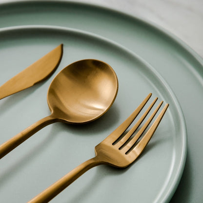 Minimalist Flatware Set with Matte Finish for 4, 8, 12 or 16 People