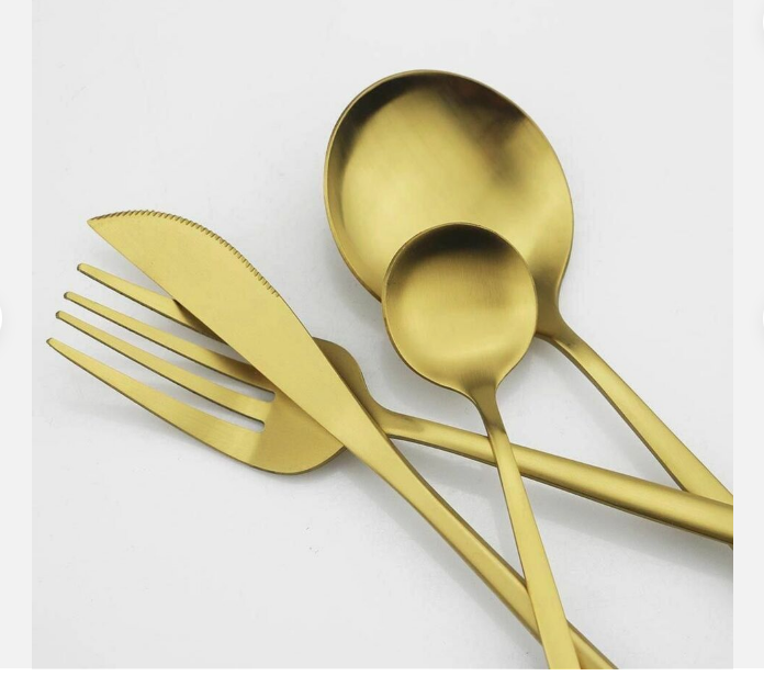 Minimalist Flatware Set with Matte Finish for 4, 8, 12 or 16 People