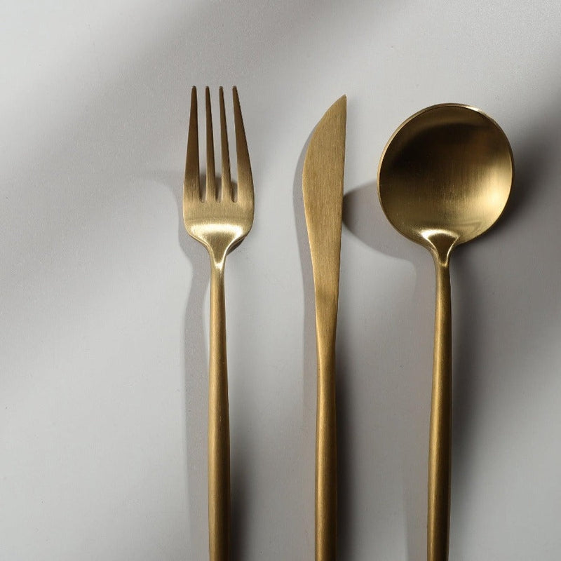 Minimalist Flatware Set with Matte Finish for 4, 8, 12 or 16 People