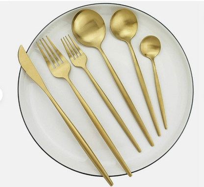 Minimalist Flatware Set with Matte Finish for 4, 8, 12 or 16 People