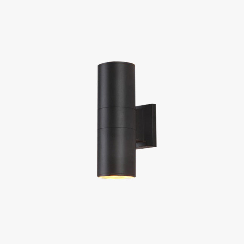 Minimalist Outdoor Wall Lamp with Double Lamp Heads and Cylinder Shape