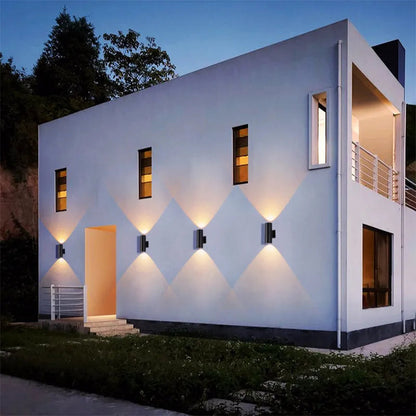 Minimalist Outdoor Wall Lamp with Double Lamp Heads and Cylinder Shape