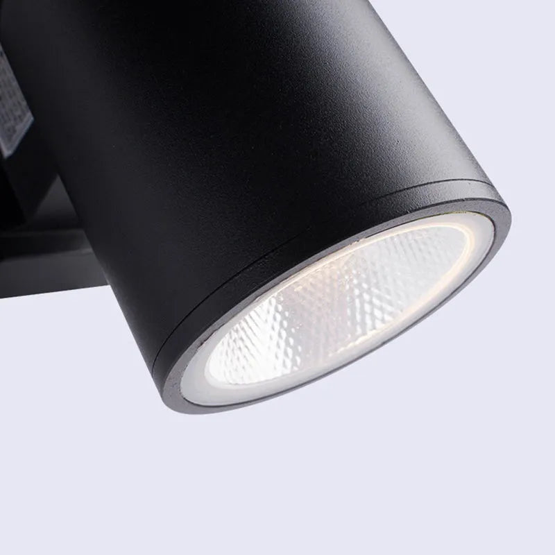 Minimalist Outdoor Wall Lamp with Double Lamp Heads and Cylinder Shape