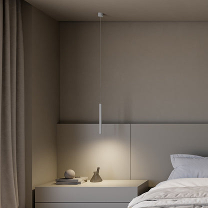 Minimalist Pendant Lamp with Cylindrical Tube Shape and Integrated LED