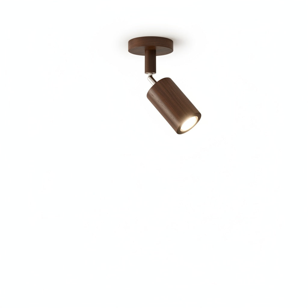 Minimalist Solid Wood Ceiling Spotlight with Adjustable Light Direction