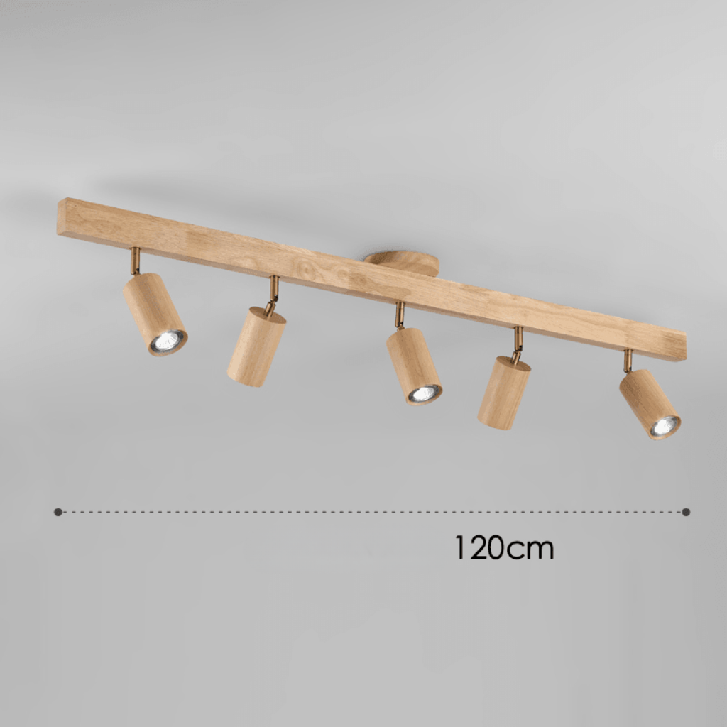 Minimalist Solid Wood Ceiling Spotlight with Adjustable Light Direction